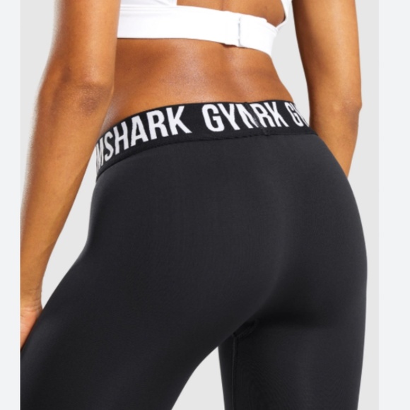 GYMSHARK Fit Seamless Leggings Size Medium Black/White - Picture 4 of 11